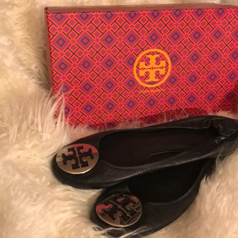 Tory Burch Black Flats